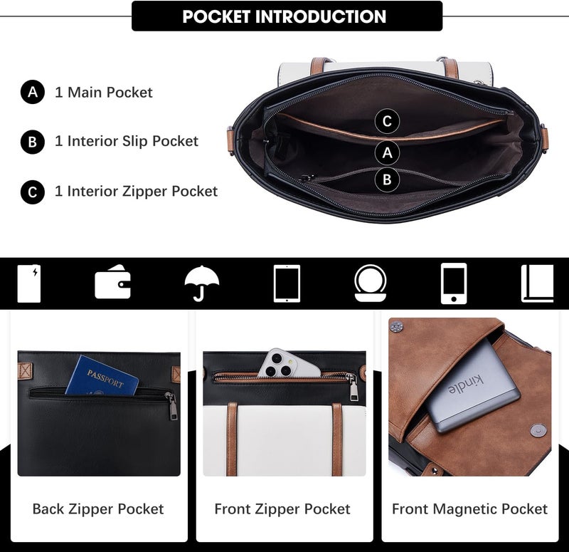 Roulens Crossbody Bags for Women,Multi Pocket Crossbody Purses Vegan Leather Shoulder Handbags Travel Purse Adjustable Strap - Image 3